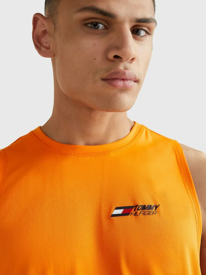 Tommy Hilfiger Sport Essential Training Tank Top Hawaiian Orange Mens Tommy Hilfiger Sport