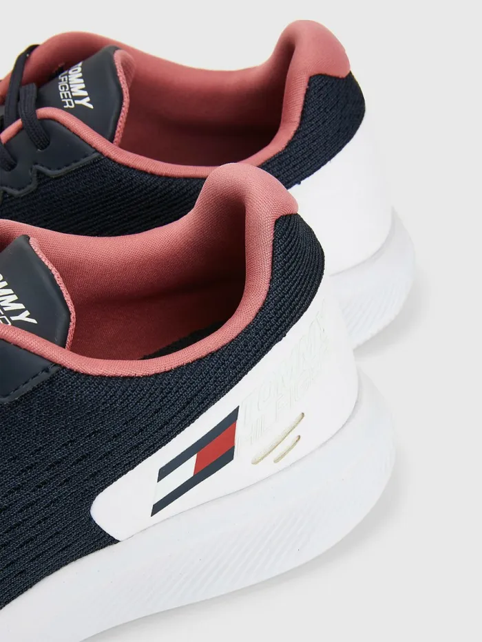 Tommy Hilfiger Sport Flag Knitted Mesh Trainers Desert Sky Womens Trainers Fashion