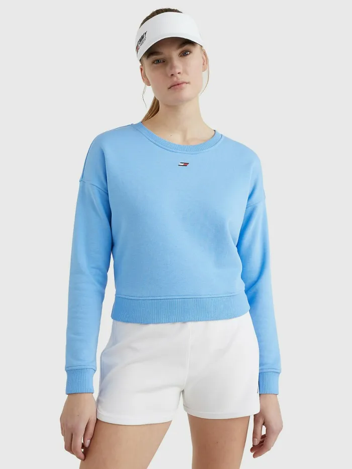 Tommy Hilfiger Sport Flag Relaxed Fit Sweatshirt Hydrangea Blue Womens Sweatshirts and Hoodies Sale Tommy Hilfiger Sport Flag Relaxed Fit Sweatshirt Hydrangea Blue Womens Sweatshirts and Hoodies Sale