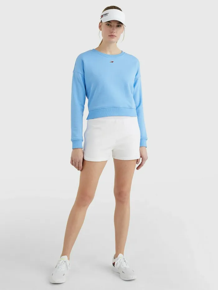 Tommy Hilfiger Sport Flag Relaxed Fit Sweatshirt Hydrangea Blue Womens Sweatshirts and Hoodies Sale