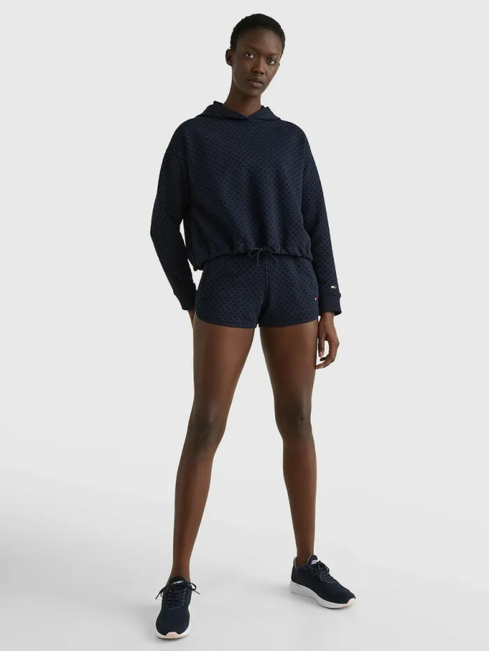 Tommy Hilfiger Sport Flocked PolkaDot Relaxed Fit Hoody Desert Sky Polka Dots Womens Sweatshirts and Hoodies Near Me
