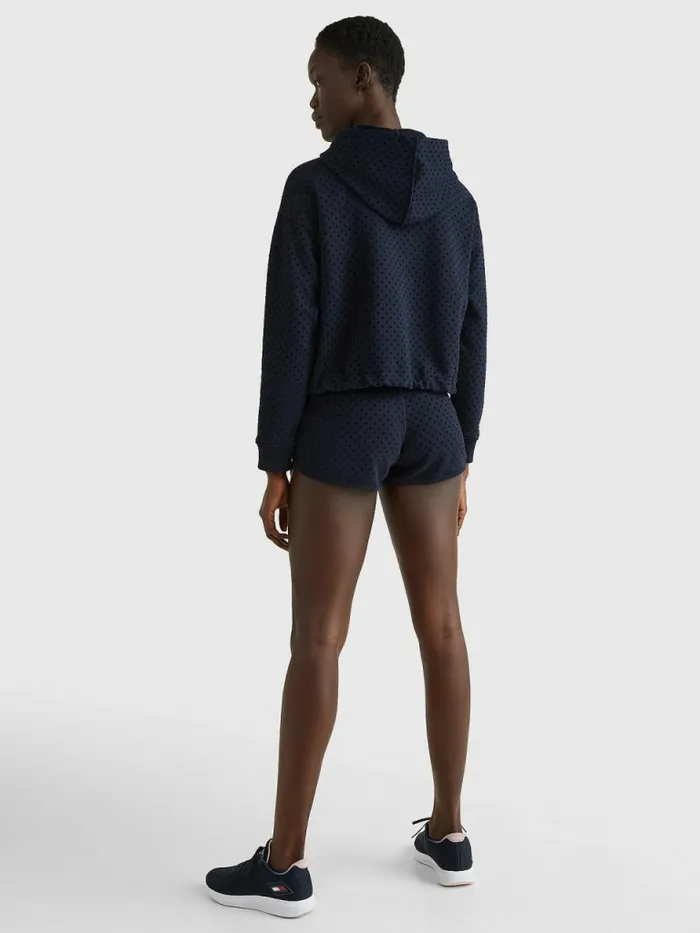 Tommy Hilfiger Sport Flocked PolkaDot Relaxed Fit Hoody Desert Sky Polka Dots Womens Sweatshirts and Hoodies Near Me