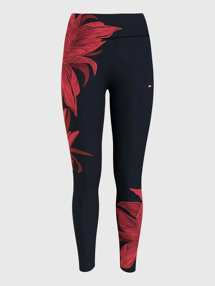 Tommy Hilfiger Sport Floral Print Full Length Leggings Desert Sky Island Floral Womens CoOrds Tommy Hilfiger Sport Floral Print Full Length Leggings Desert Sky Island Floral Womens CoOrds