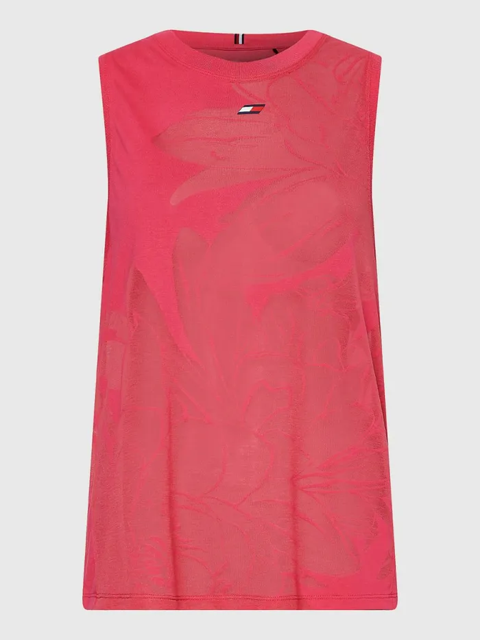 Tommy Hilfiger Sport Floral Relaxed Fit Tank Top Pink Splendor Womens TShirts Cheap On Sale
