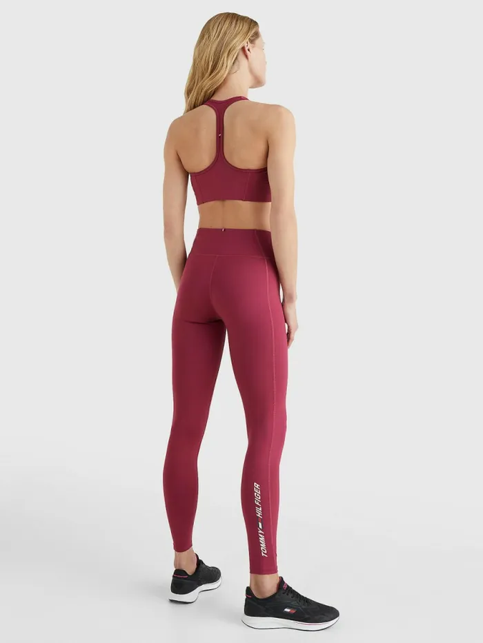 Tommy Hilfiger Sport Full Length Graphic Leggings Crimson Ruby Womens CoOrds