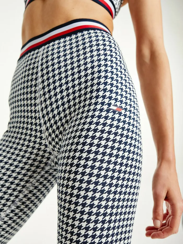 Tommy Hilfiger Sport Full Length Houndstooth Leggings Houndstooth Desert Sky Womens Tommy Hilfiger Sport