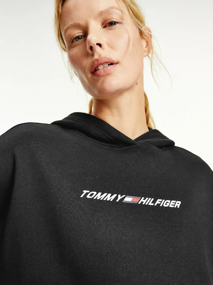 Tommy Hilfiger Sport Graphic Hoody Black Womens Sweatshirts and Hoodies For Sale