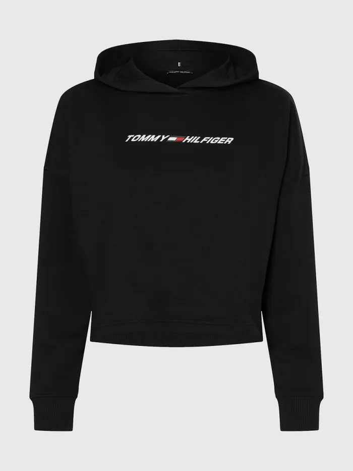 Tommy Hilfiger Sport Graphic Hoody Black Womens Sweatshirts and Hoodies For Sale