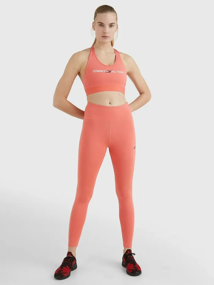 Tommy Hilfiger Sport High Rise 78 Leggings Crystal Coral Womens Trousers