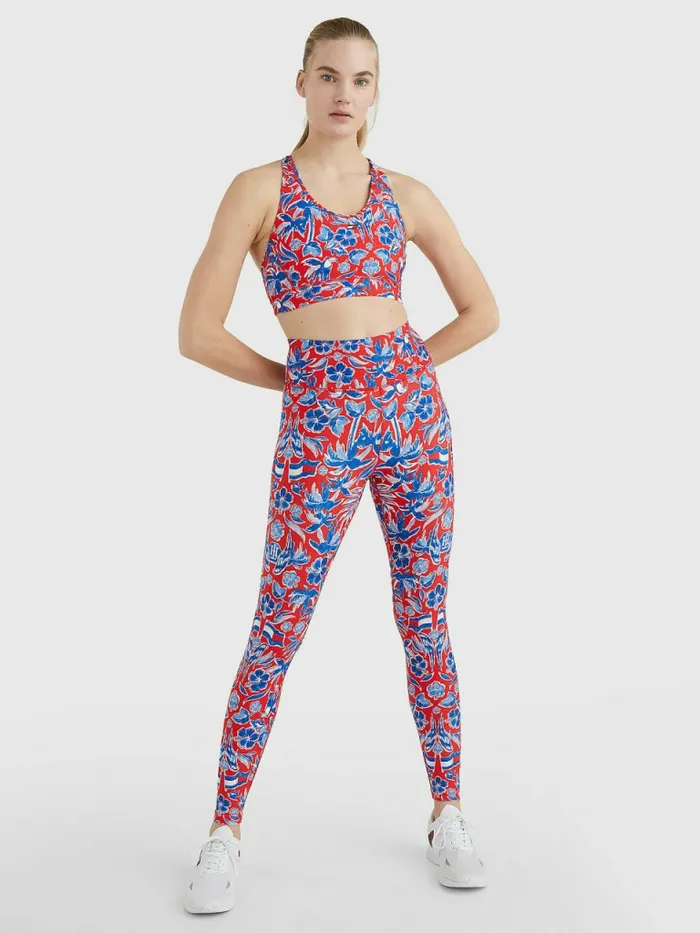 Tommy Hilfiger Sport High Rise Full Length Leggings Island Print Womens Tommy Hilfiger Sport