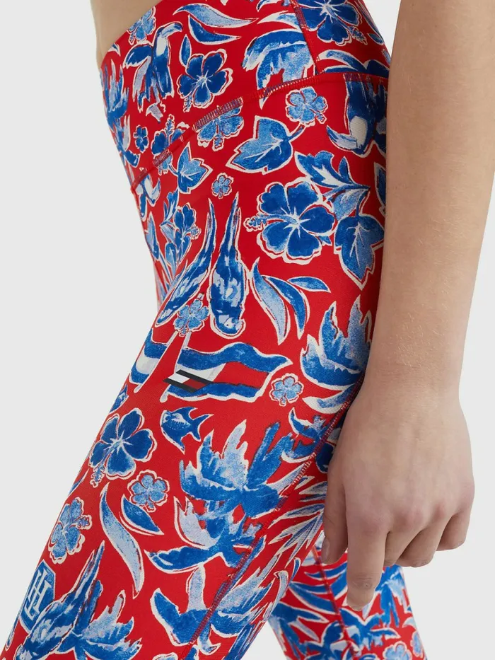 Tommy Hilfiger Sport High Rise Full Length Leggings Island Print Womens Tommy Hilfiger Sport