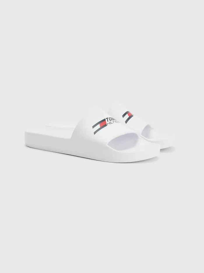 Tommy Hilfiger Sport Logo Slides White Mens Sandals Sliders and Flip Flops Sale Tommy Hilfiger Sport Logo Slides White Mens Sandals Sliders and Flip Flops Sale