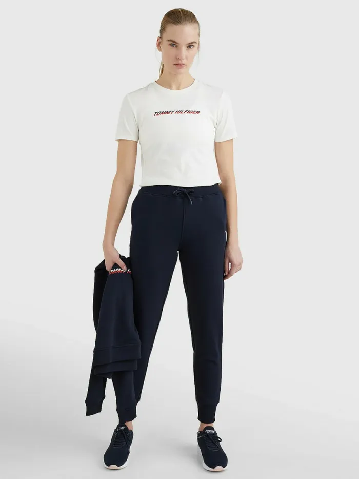 Tommy Hilfiger Sport Logo TShirt Ecru Womens Tommy Hilfiger Sport