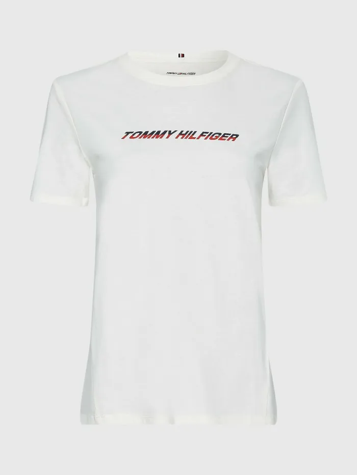 Tommy Hilfiger Sport Logo TShirt Ecru Womens Tommy Hilfiger Sport