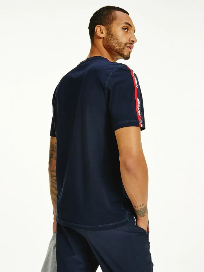 Tommy Hilfiger Sport Logo Tape TShirt Desert Sky Mens Tommy Hilfiger Sport