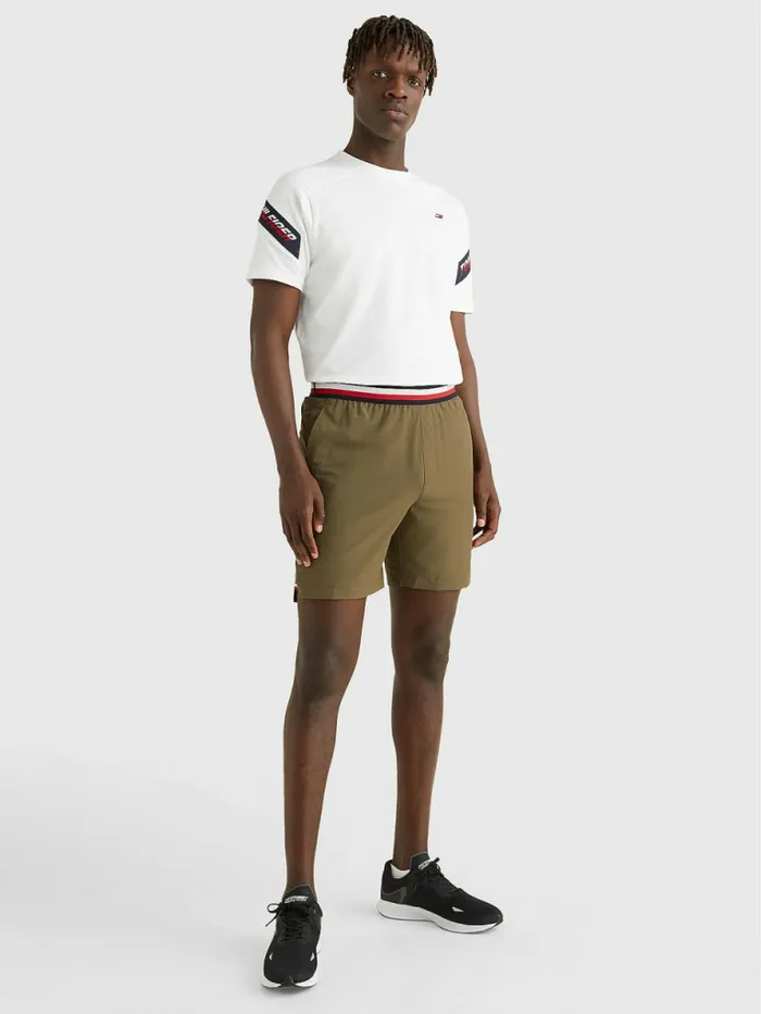 Tommy Hilfiger Sport Moisture Wicking Shorts Army Green Mens Shorts Popular