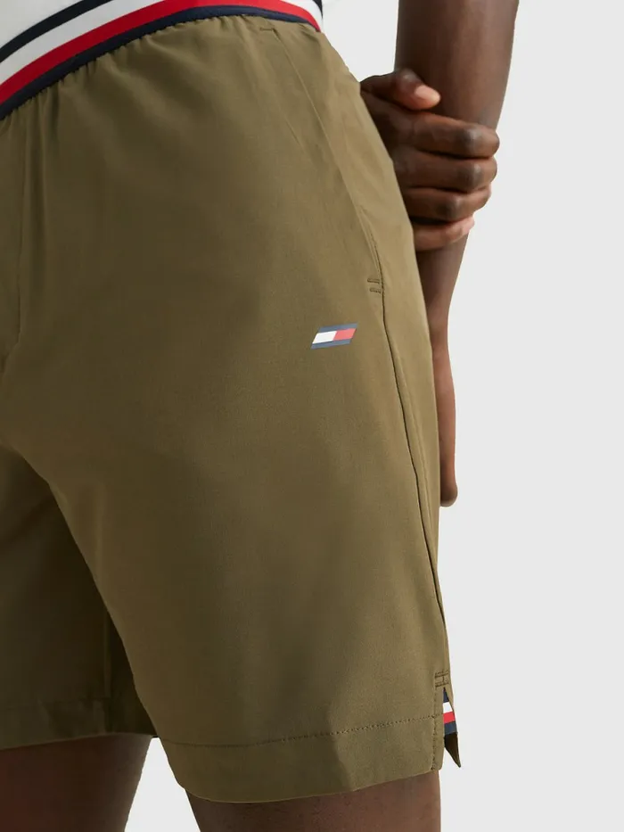 Tommy Hilfiger Sport Moisture Wicking Shorts Army Green Mens Shorts Popular