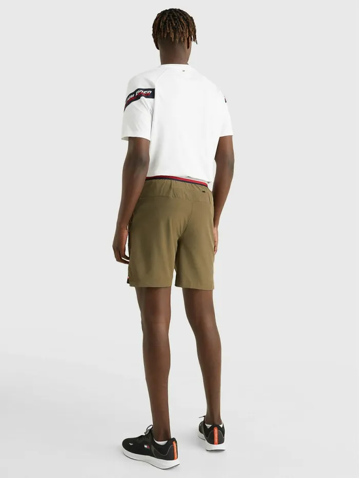 Tommy Hilfiger Sport Moisture Wicking Shorts Army Green Mens Shorts Popular