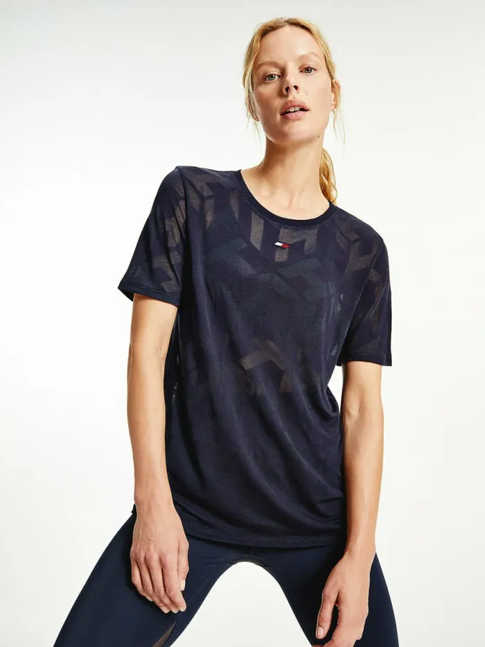 Tommy Hilfiger Sport Monogram Burnout TShirt Desert Sky Womens Tommy Hilfiger Sport Tommy Hilfiger Sport Monogram Burnout TShirt Desert Sky Womens Tommy Hilfiger Sport