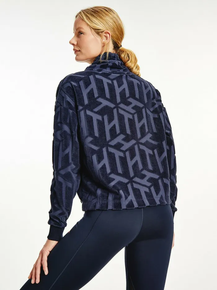 Tommy Hilfiger Sport Monogram High Neck Sweatshirt Desert Sky Womens Sweatshirts and Hoodies Near Me