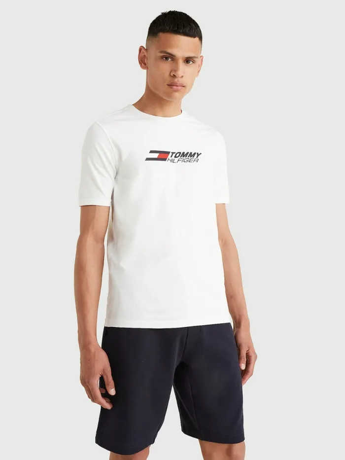 Tommy Hilfiger Sport Organic Cotton Logo TShirt White Mens TShirts Gift 4 You Tommy Hilfiger Sport Organic Cotton Logo TShirt White Mens TShirts Gift 4 You