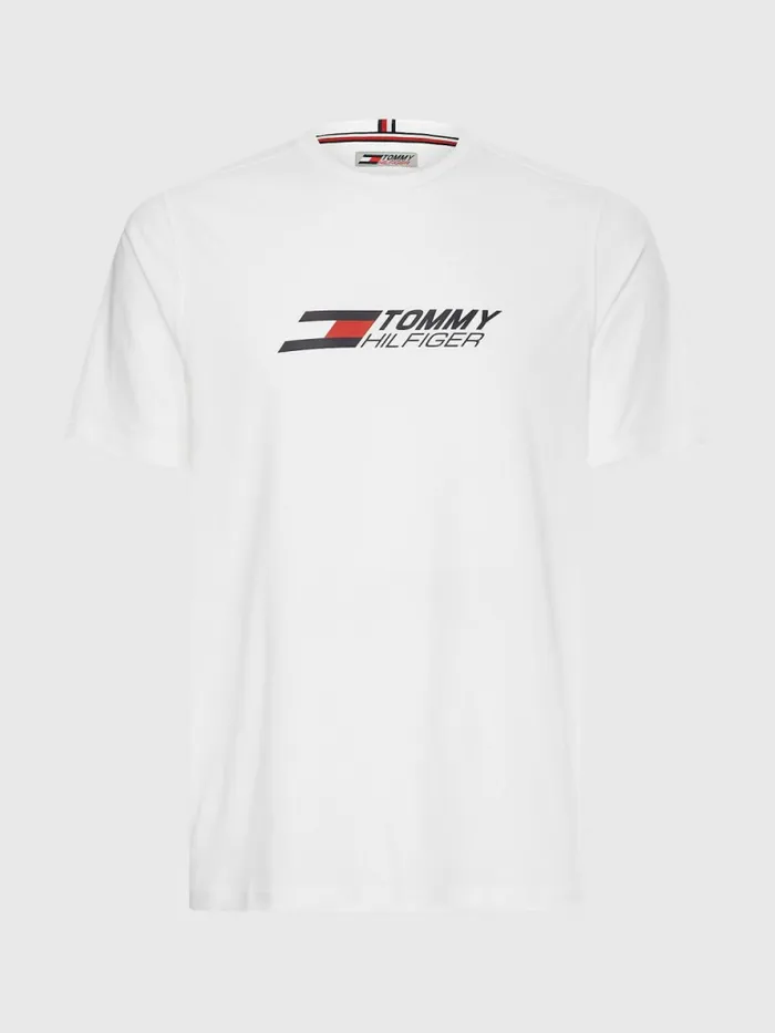 Tommy Hilfiger Sport Organic Cotton Logo TShirt White Mens TShirts Gift 4 You