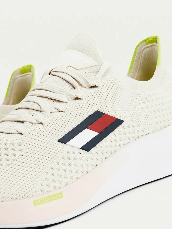 Tommy Hilfiger Sport Performance Knitted Elite Trainers White Dove Womens Trainers Casaul