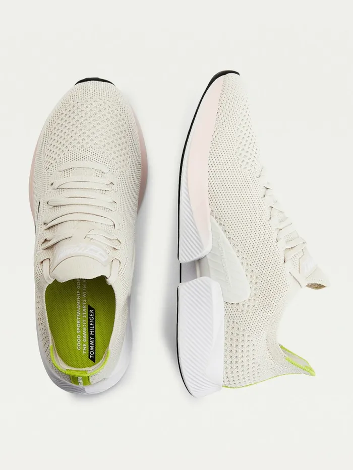 Tommy Hilfiger Sport Performance Knitted Elite Trainers White Dove Womens Trainers Casaul