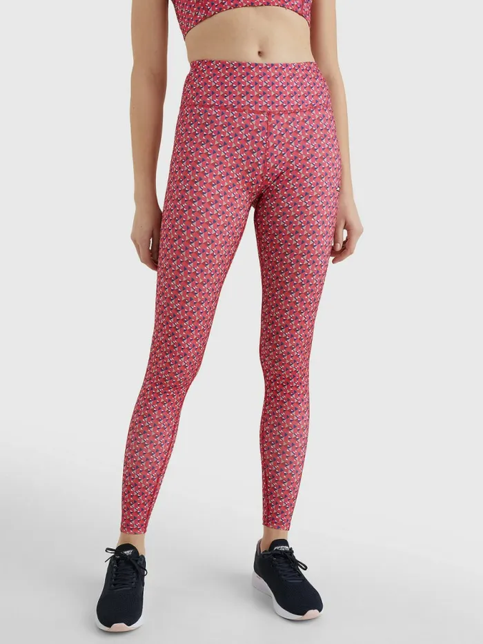 Tommy Hilfiger Sport Print Full Length Leggings Small Island Geo Pink Womens Trousers Tommy Hilfiger Sport Print Full Length Leggings Small Island Geo Pink Womens Trousers