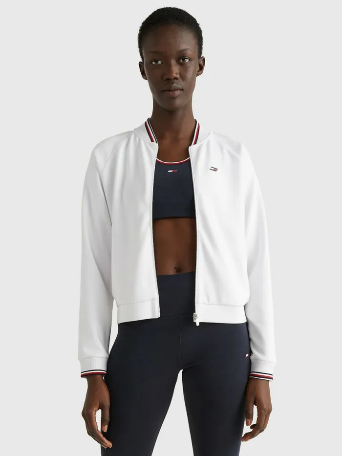 Tommy Hilfiger Sport Relaxed Fit Bomber Jacket Sueded Th Optic White Womens Coats and Jackets Fashion Tommy Hilfiger Sport Relaxed Fit Bomber Jacket Sueded Th Optic White Womens Coats and Jackets Fashion