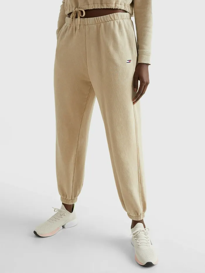 Tommy Hilfiger Sport Relaxed Fit Joggers Beige Womens Trousers