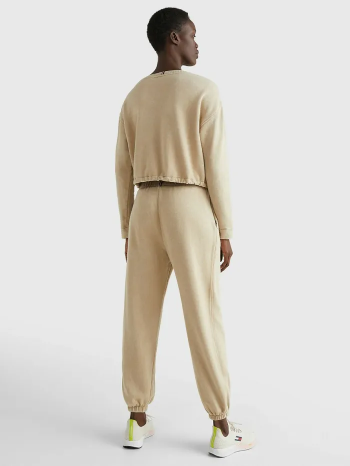 Tommy Hilfiger Sport Relaxed Fit Joggers Beige Womens Trousers