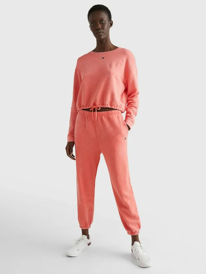Tommy Hilfiger Sport Relaxed Fit Joggers Crystal Coral Womens Trousers