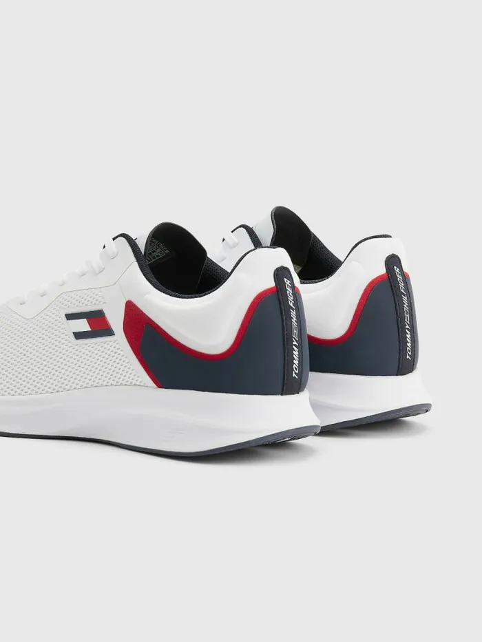 Tommy Hilfiger Sport Runner Mesh Trainers White Mens Sandals Sliders and Flip Flops Fashion