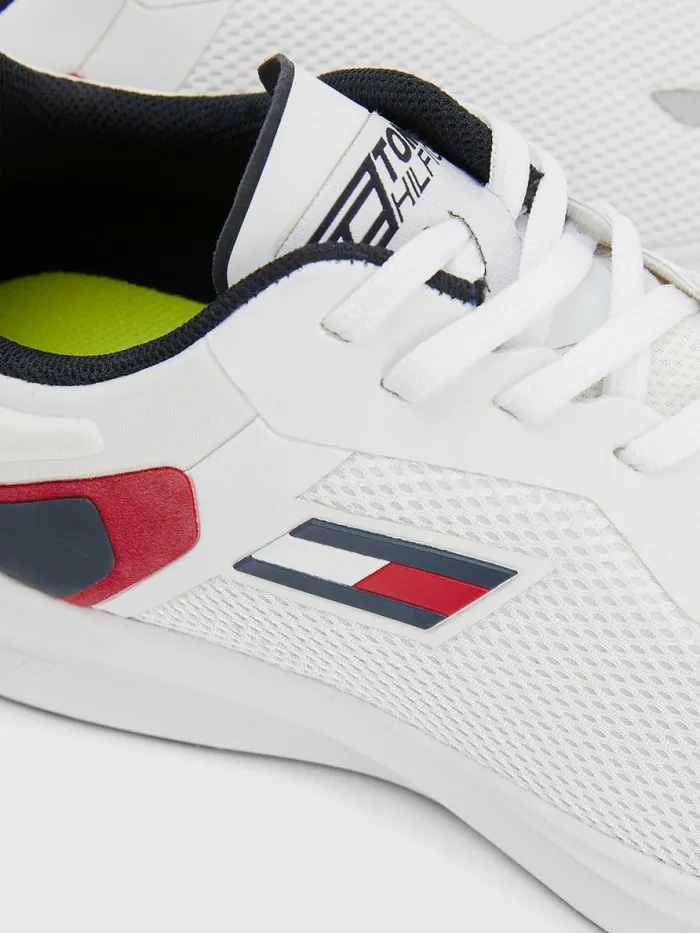 Tommy Hilfiger Sport Runner Mesh Trainers White Mens Sandals Sliders and Flip Flops Fashion