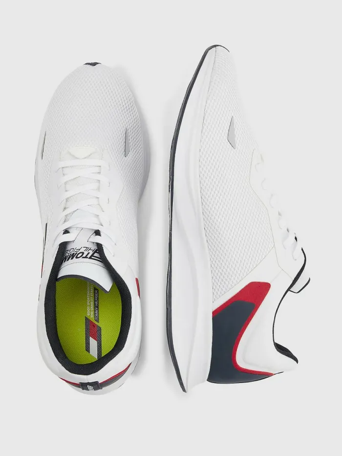 Tommy Hilfiger Sport Runner Mesh Trainers White Mens Sandals Sliders and Flip Flops Fashion