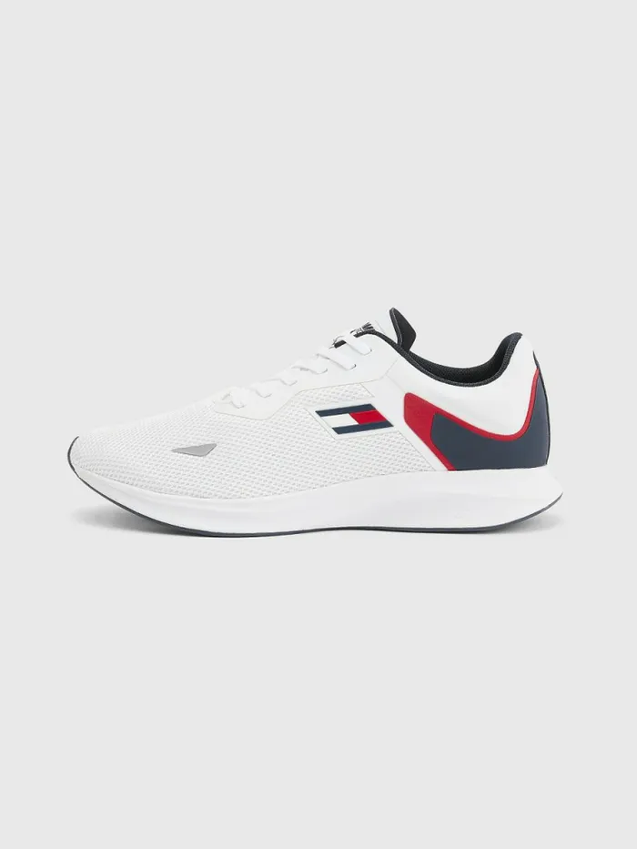 Tommy Hilfiger Sport Runner Mesh Trainers White Mens Sandals Sliders and Flip Flops Fashion