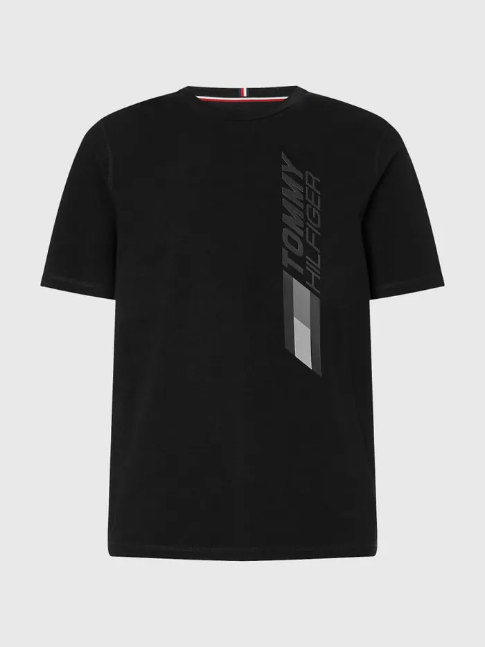 Tommy Hilfiger Sport Stretch Organic Cotton Jersey TShirt Black Mens Tommy Hilfiger Sport