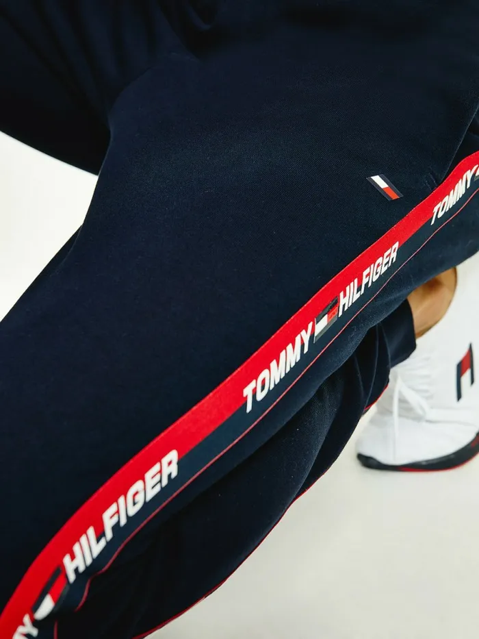 Tommy Hilfiger Sport Tape Joggers Desert Sky Mens Trousers