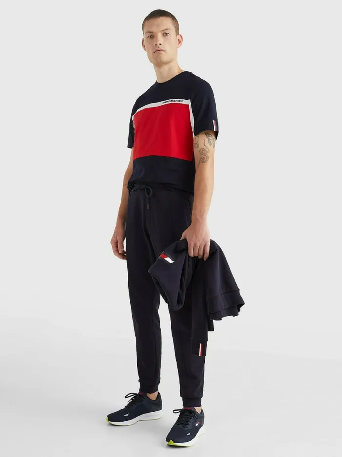 Tommy Hilfiger Sport Th Cool ColourBlocked TShirt Desert Sky Mens TShirts Near Me