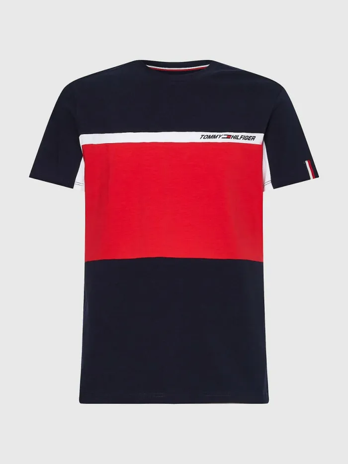 Tommy Hilfiger Sport Th Cool ColourBlocked TShirt Desert Sky Mens TShirts Near Me