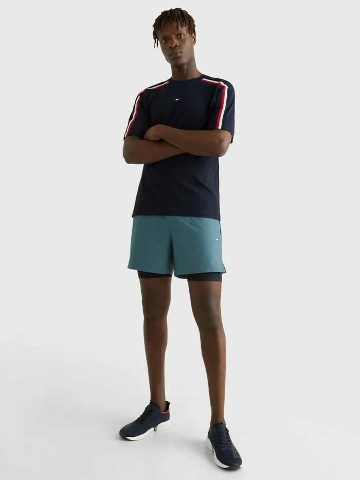 Tommy Hilfiger Sport Th Cool Signature Tape TShirt Desert Sky Mens Tommy Hilfiger Sport