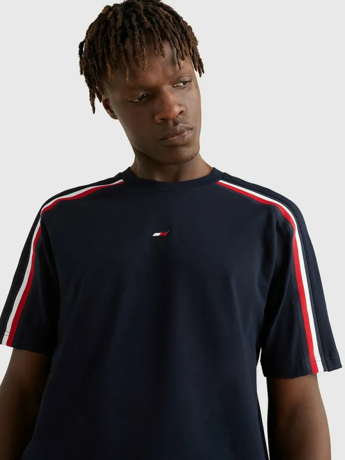 Tommy Hilfiger Sport Th Cool Signature Tape TShirt Desert Sky Mens Tommy Hilfiger Sport