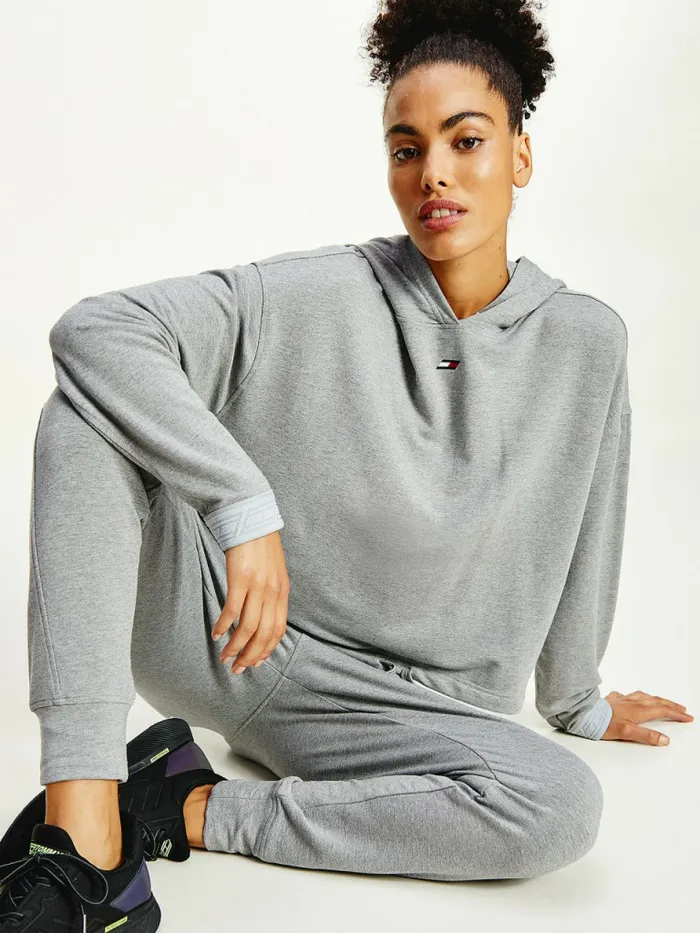 Tommy Hilfiger Sport Th Cool Soft Hoody Light Grey Heather Womens Sweatshirts and Hoodies Gift Ideas