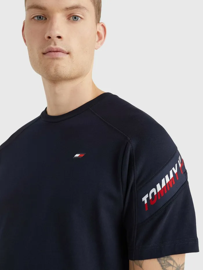 Tommy Hilfiger Sport Th Cool Tape TShirt Desert Sky Mens TShirts Gift 4 You