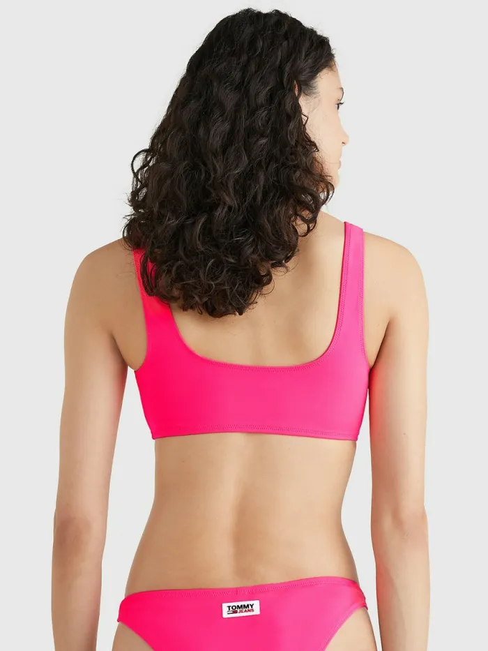 Tommy Hilfiger Square Neck Bikini Bralette Pink Womens Swimwear On Sale