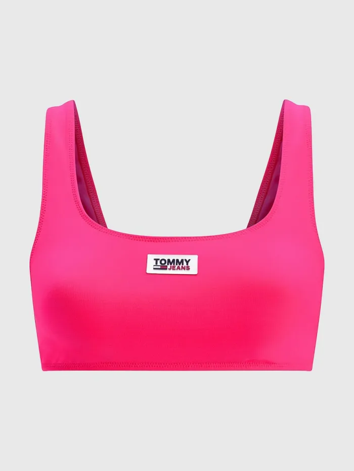 Tommy Hilfiger Square Neck Bikini Bralette Pink Womens Swimwear On Sale