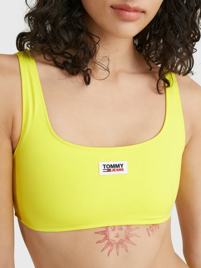 Tommy Hilfiger Square Neck Bikini Bralette Yellow Womens Swimwear Gift 4 You