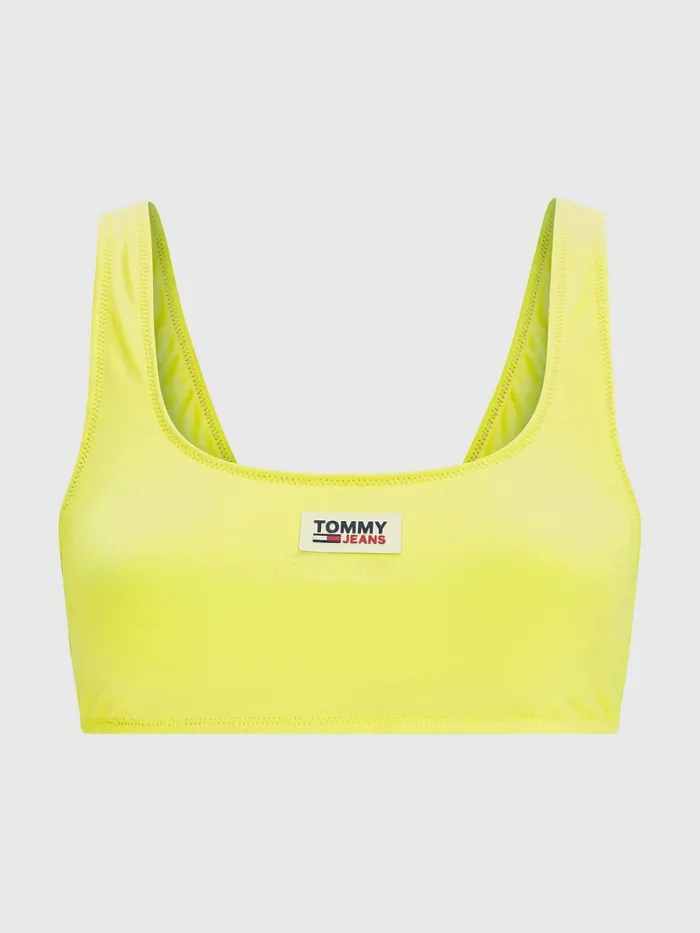 Tommy Hilfiger Square Neck Bikini Bralette Yellow Womens Swimwear Gift 4 You