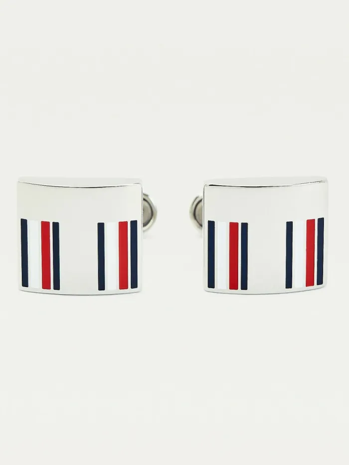 Tommy Hilfiger Square Signature Tape Cufflinks Silver Mens Jewellery and Cufflinks Tommy Hilfiger Square Signature Tape Cufflinks Silver Mens Jewellery and Cufflinks